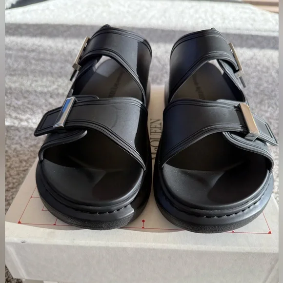 Alexander McQueen Men's Hybrid Slides Size 45/12Black and Silver